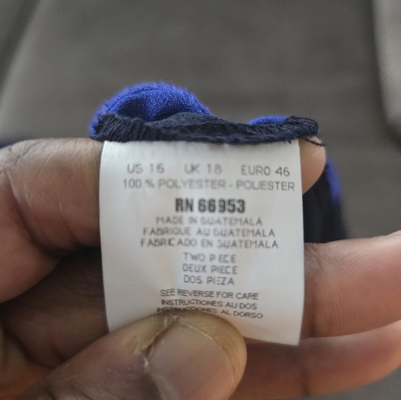 Vintage Leslie Fay Jacket Women 16 Color Block Padded 5Button Embroidered Career - Picture 11 of 14